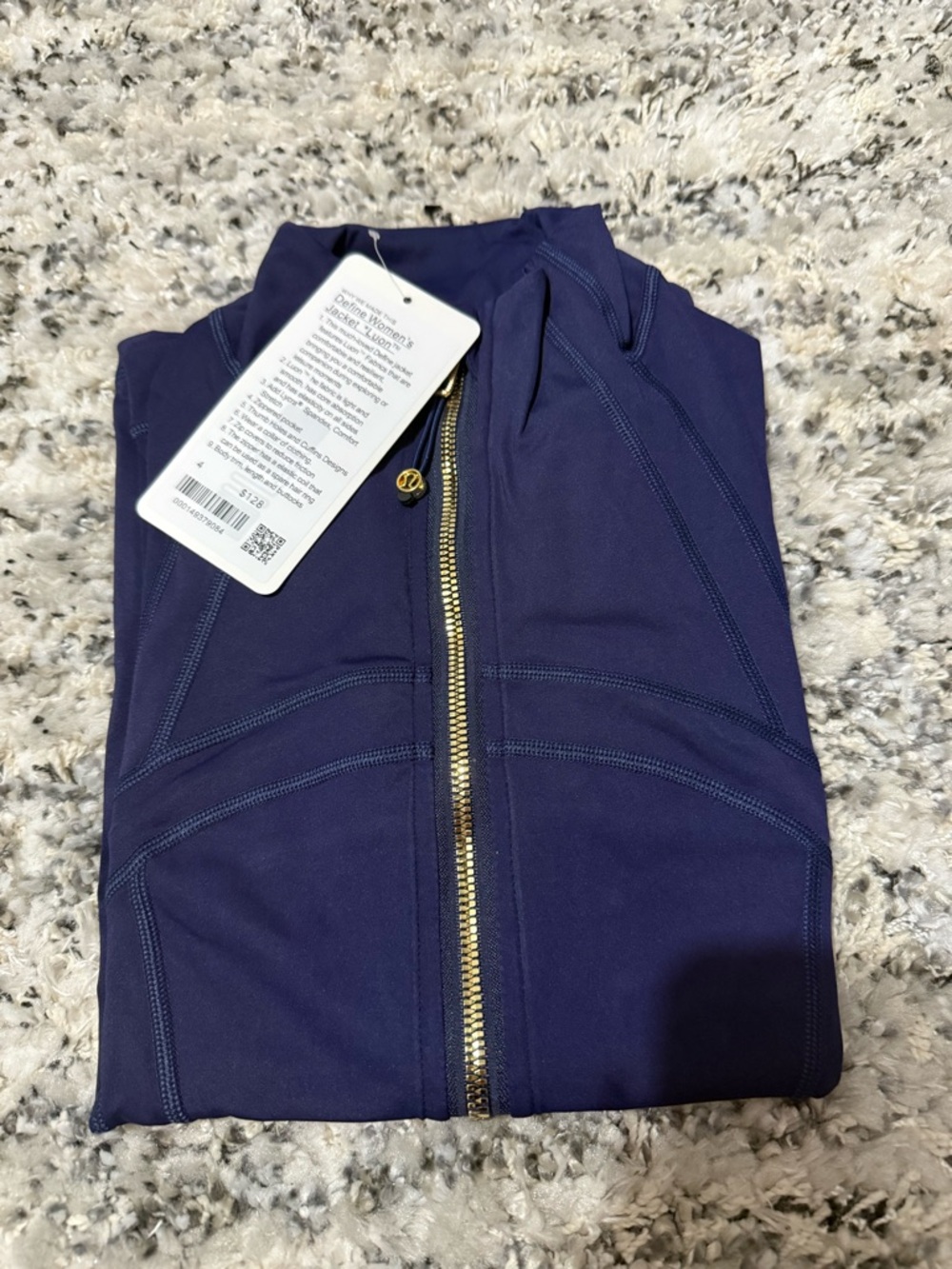 lululemon athletica Navy Teddy Jacket with Gold Zipper